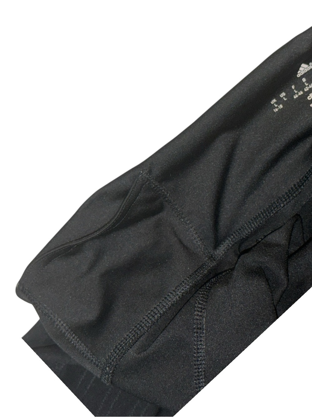 Adidas Climalite Black Leggings High Rise 3 Stripe Athletic Pants Women’s Large - Picture 5 of 12